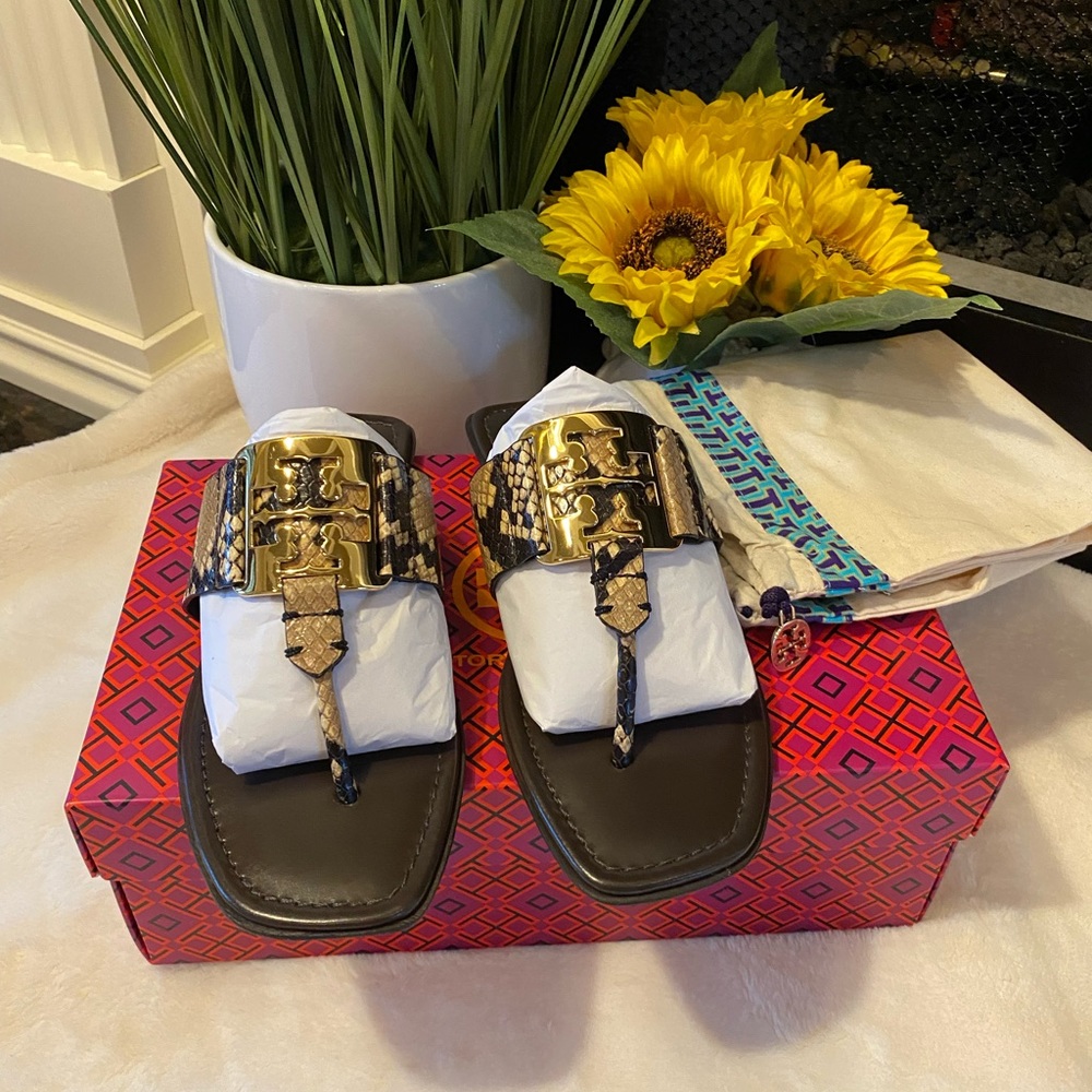 Tory Burch Georgia Snake Print Sandal - Picture 3 of 6